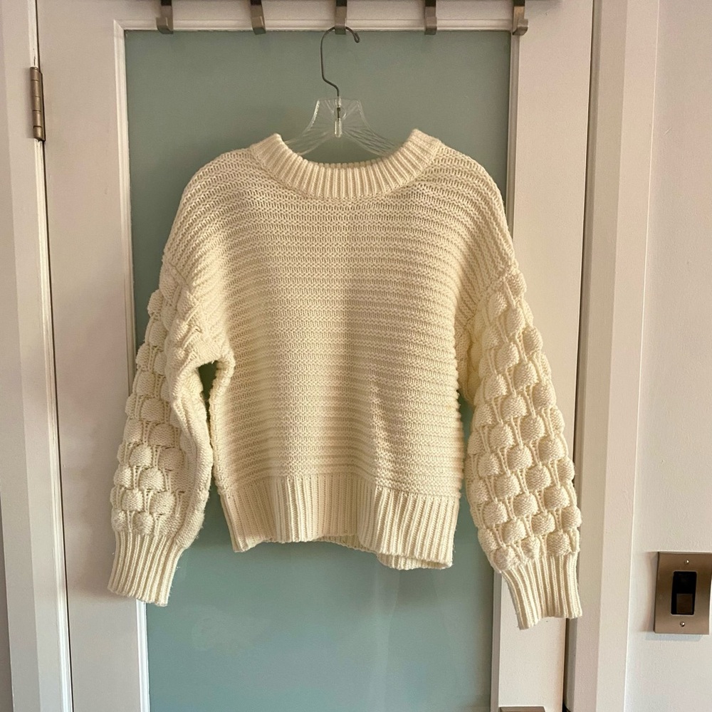 Elodie Cream Textured Knit Sweater